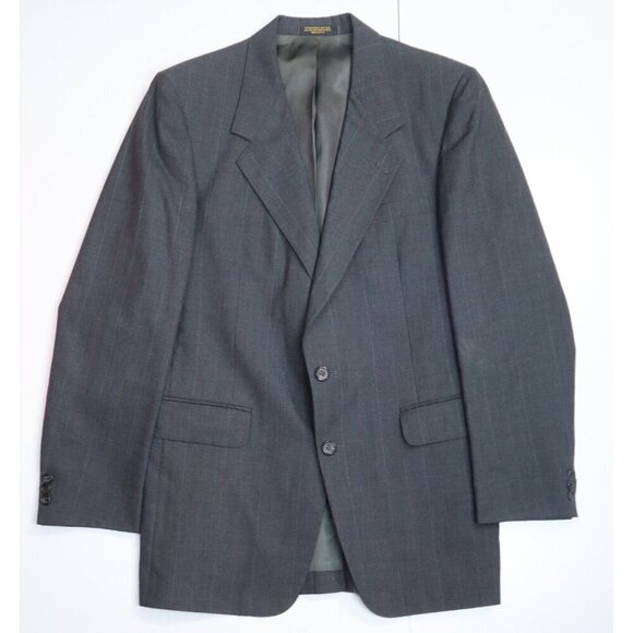 MEN'S GRAY STRIPED BLAZER SUIT JACKET - EVAN PICONE - SIZE 40L - Picture 1 of 7